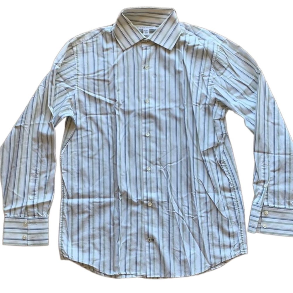 BANANA REPUBLIC Mini Stripe Button Up Shirt, L